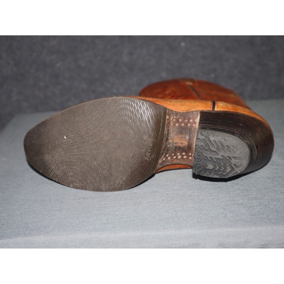 Dan Post Cowboy Boots Women 6C Tan Leather Exotic Snip Toe Rodeo Cowgirl Western - Picture 13 of 14